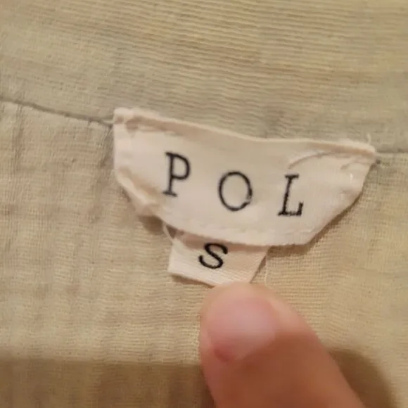 Nwot POL Ribbed Long Sleeve Henley Shirt Top Green Distressee Oversized Small - Picture 9 of 11